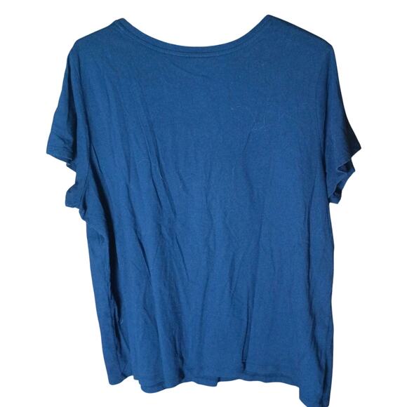 St John's Bay Women's 2x Navy Blue Patriotic Graphic Butterfly Knit T-shirt - Picture 3 of 4